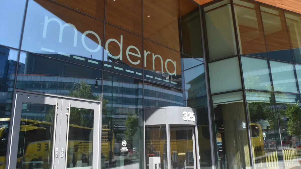 A photo of a Moderna building in Cambridge, Massachusetts