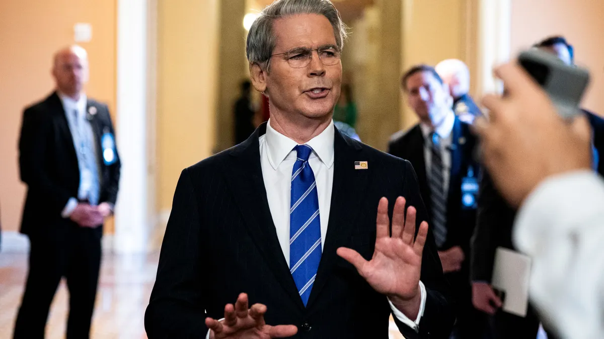 Treasury Secretary Scott Bessent speaks to reporters at the U.S. Capitol on June 27, 2025.