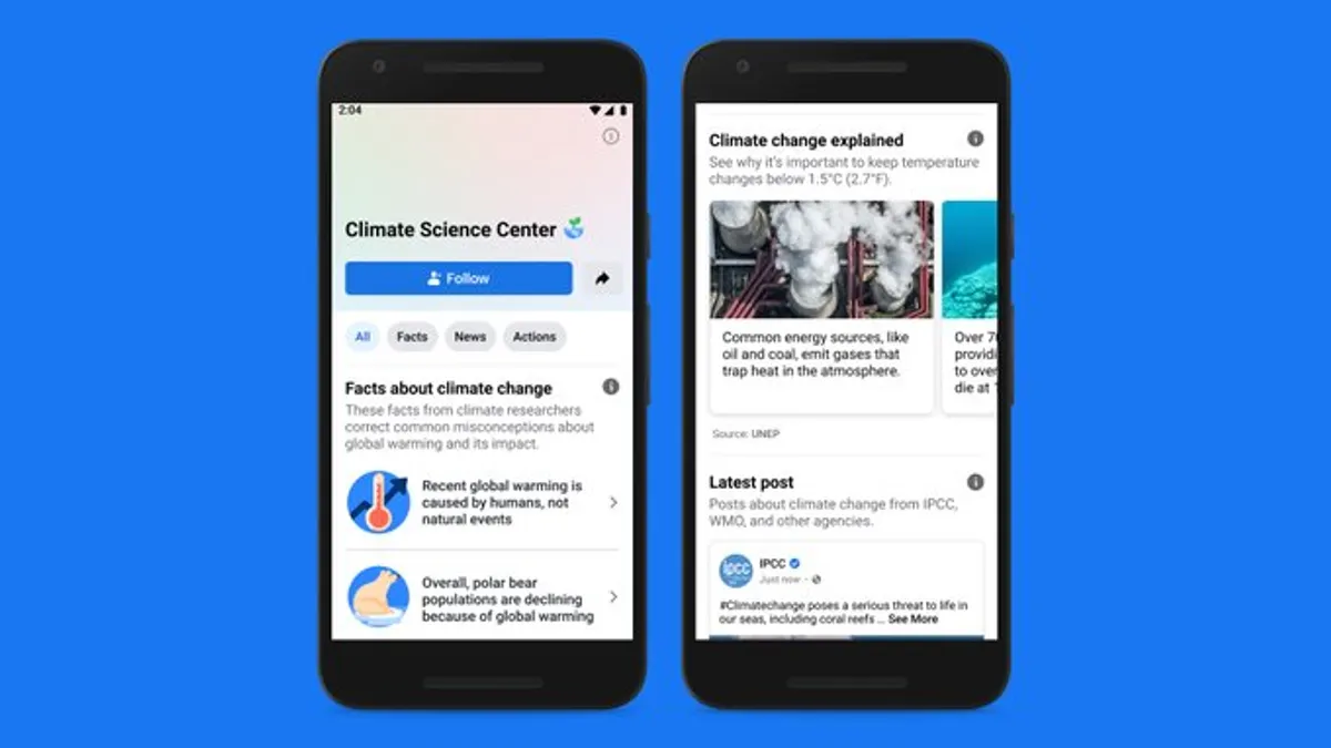 Facebook Climate Change Center