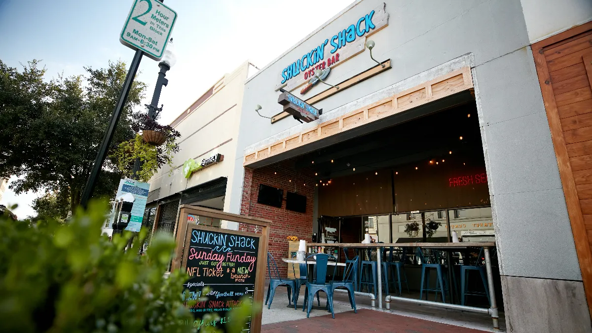 A photograph of the outside of a Shuckin' Shack