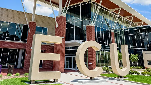 ECU sign on campus