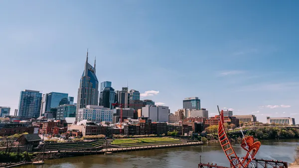 Nashville's skyline seen from the river.