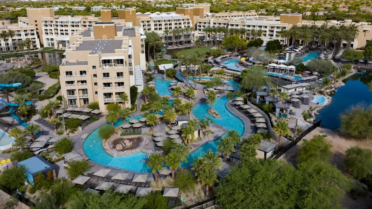 An exterior view of the JW Marriott Phoenix Desert Ridge Resort & Spa in Phoenix, Arizona.