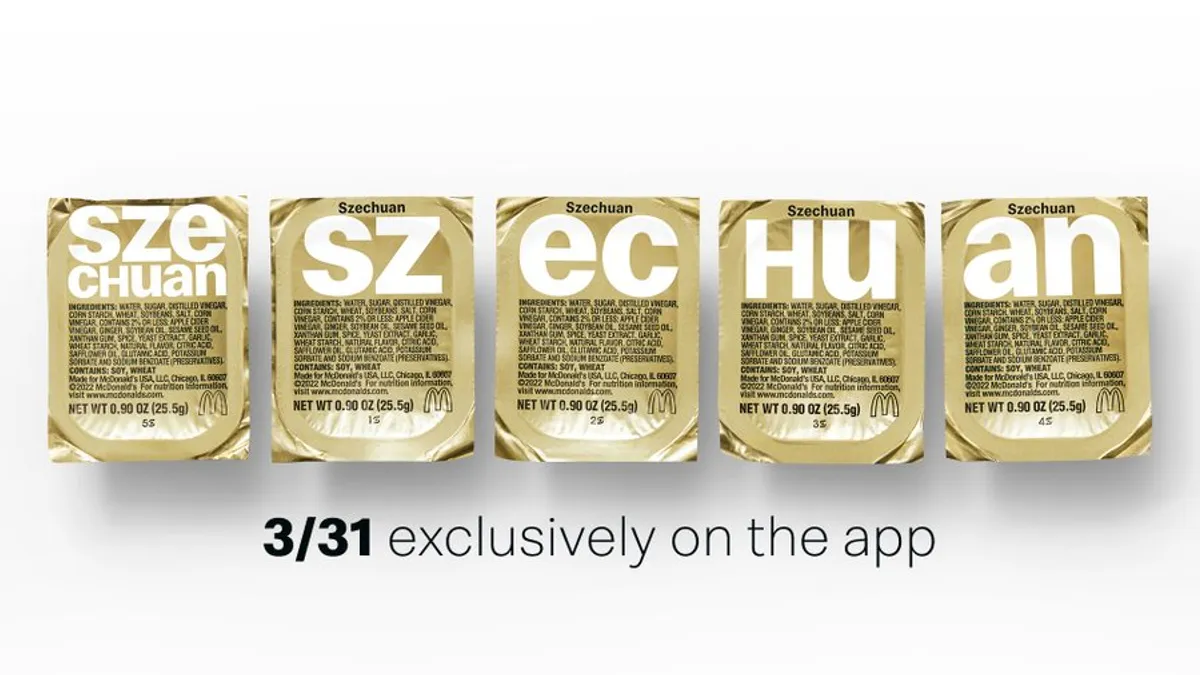 McDonald's brings back Szechuan sauce for a limited time. Retrieved by Marketing dive on March 21, 2022