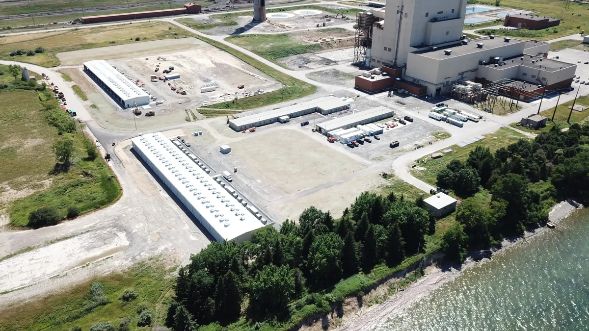 Aerial view of Bitcoin mining facility.