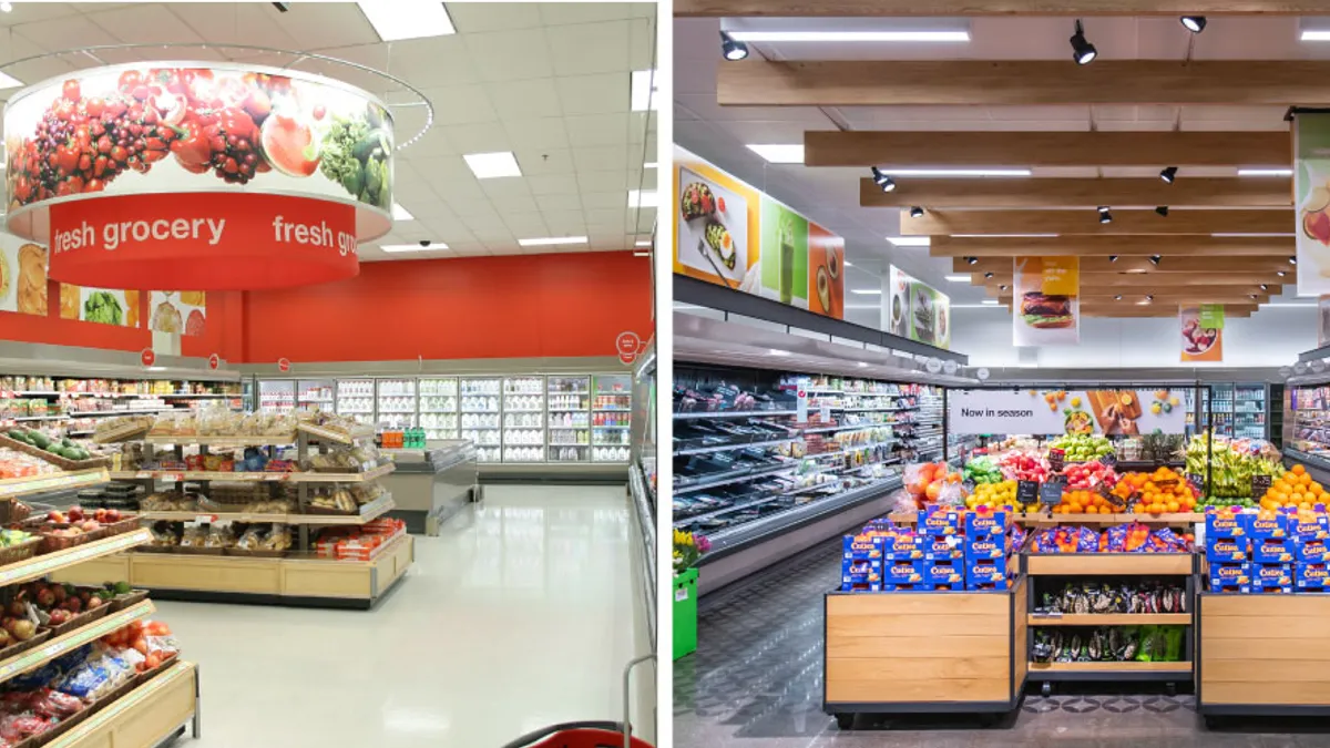 Before and after photos of Target's upgraded produce section