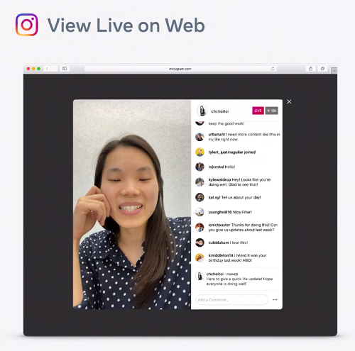 Instagram Live desktop