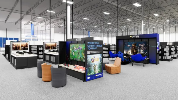 A rendering of in-store gaming stations at Best Buy stores.