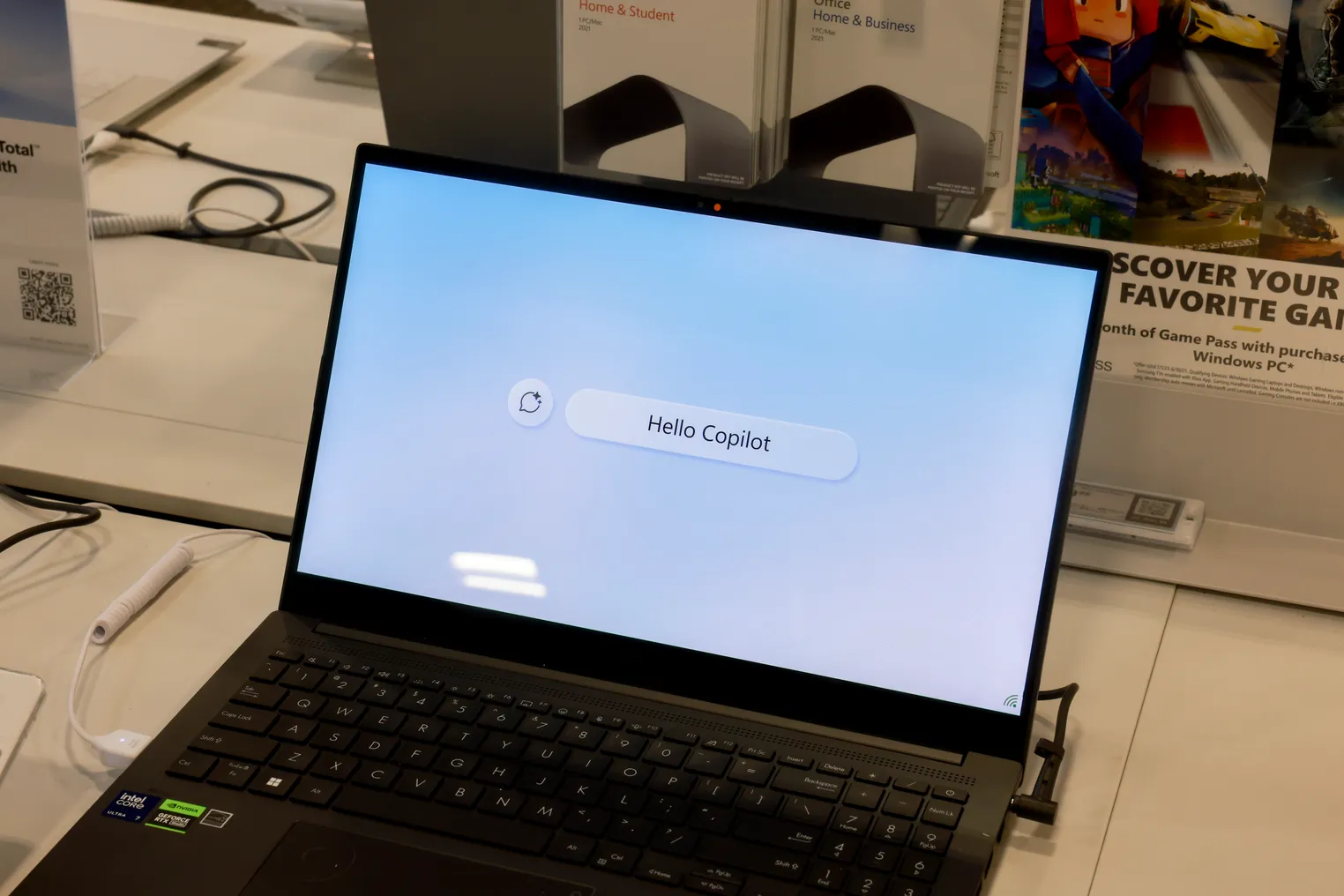 A laptop computer with Microsoft Copilot+ installed is on display at the Best Buy store on June 18, 2024 in Miami, Florida.