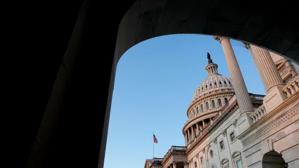 A view of the U.S. Capitol Building from an alcove