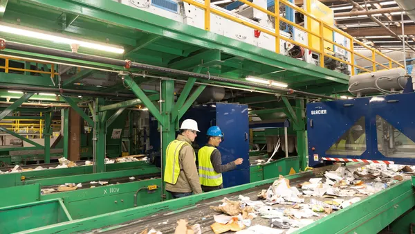 workers at a recycling facility