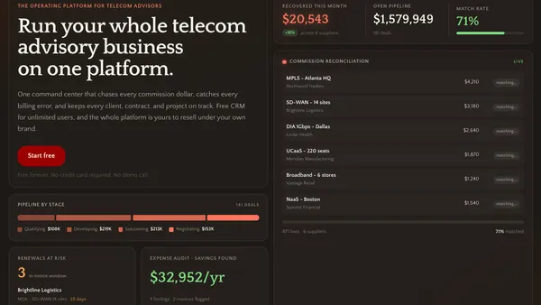 screenshot of demo of a digital platform called Modero