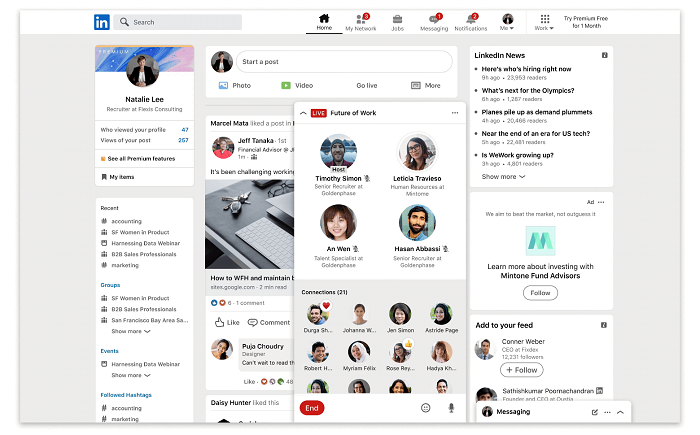 LinkedIn audio events
