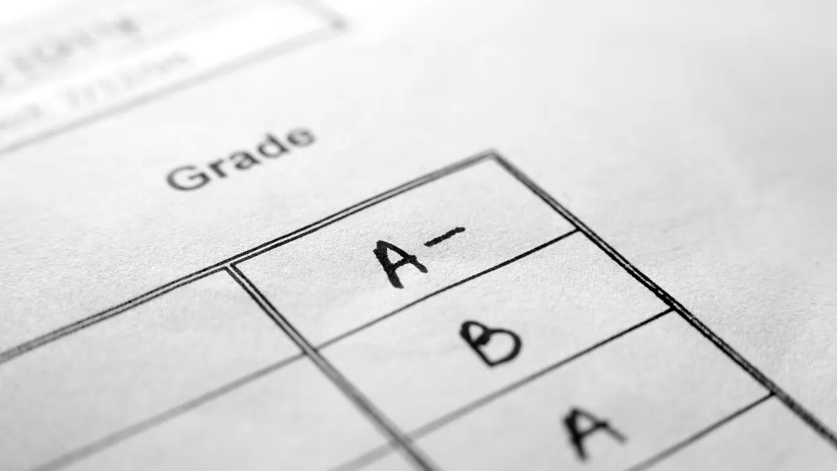 An up close picture of report card grades