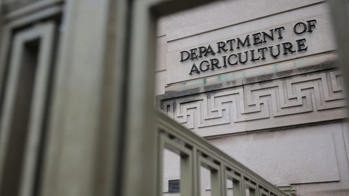 A building exterior with a sign that says "Department of Agriculture."