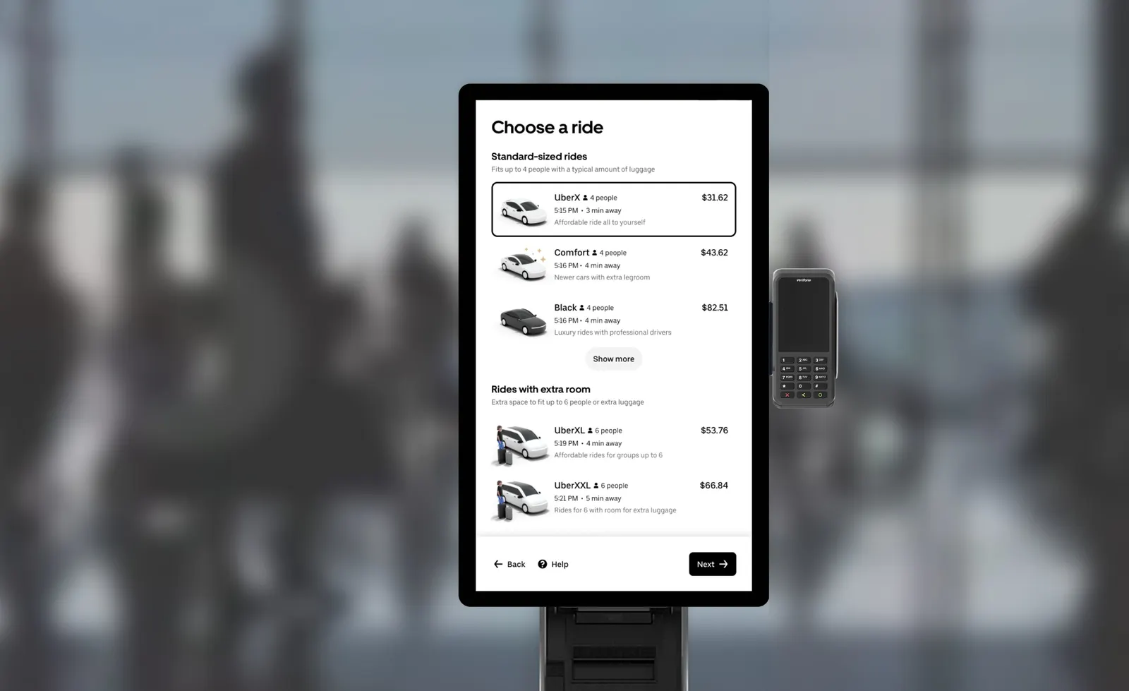 Uber Adyen kiosk LaGuardia Airport
