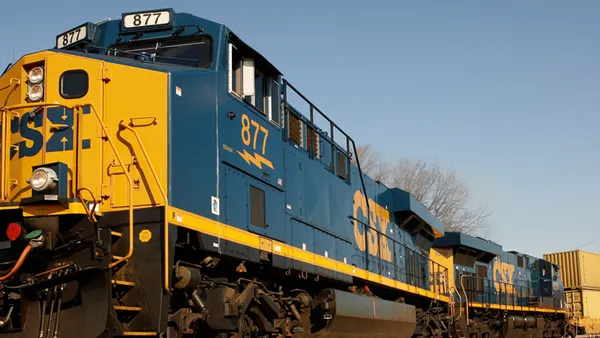 A CSX locomotive.