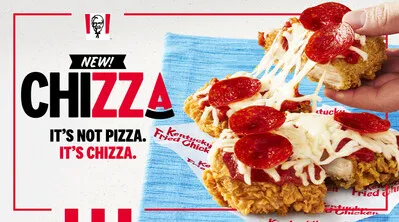 KFC's friend chicken and pizza