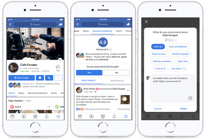 Facebook Page recommendations