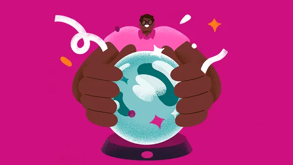 An illustration of someone holding a globe.