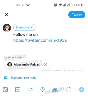 Twitter collaborative tweets