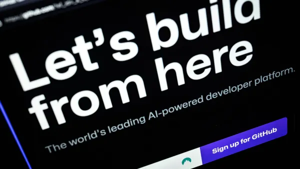 A laptop screen with a welcome display on the Github developer platform website,
