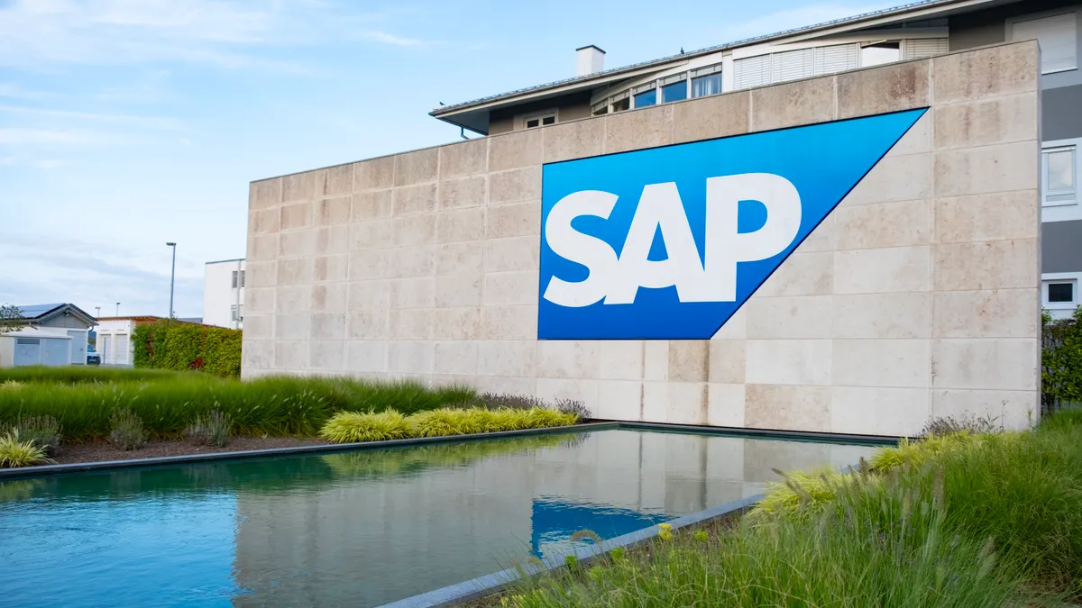 A building with the SAP corporate logo is pictured in Walldorf, Germany on July 29, 2024.