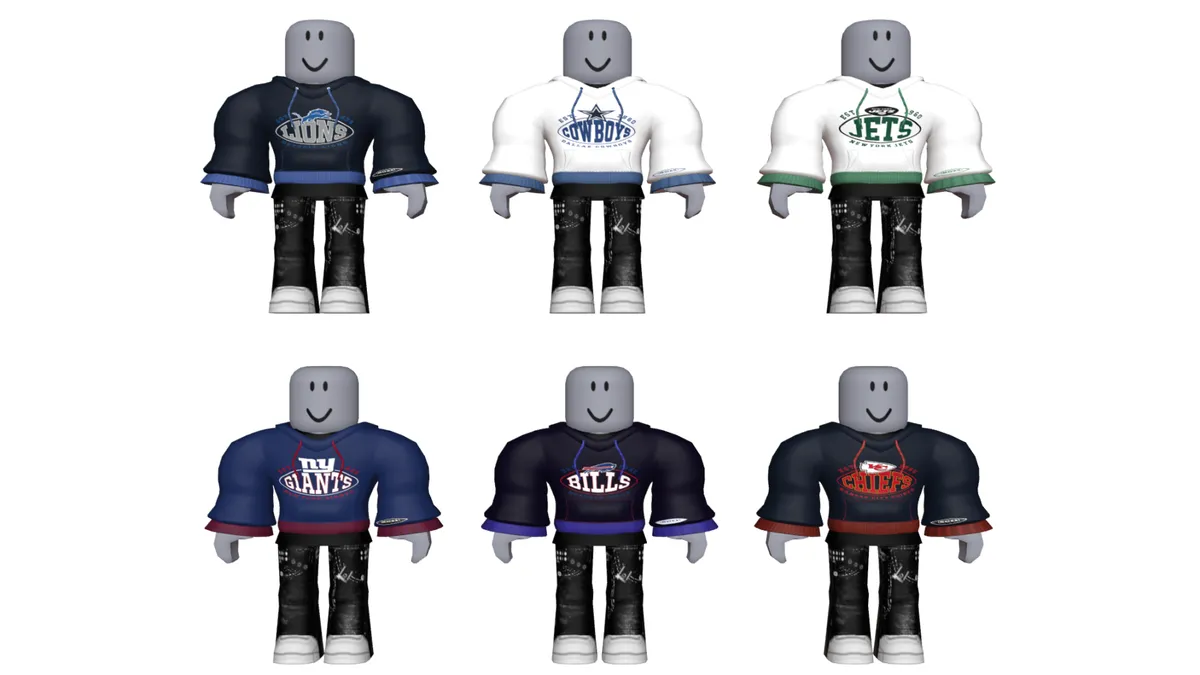 Super NFL Tycoon characters wear Boss' NFL hoodies