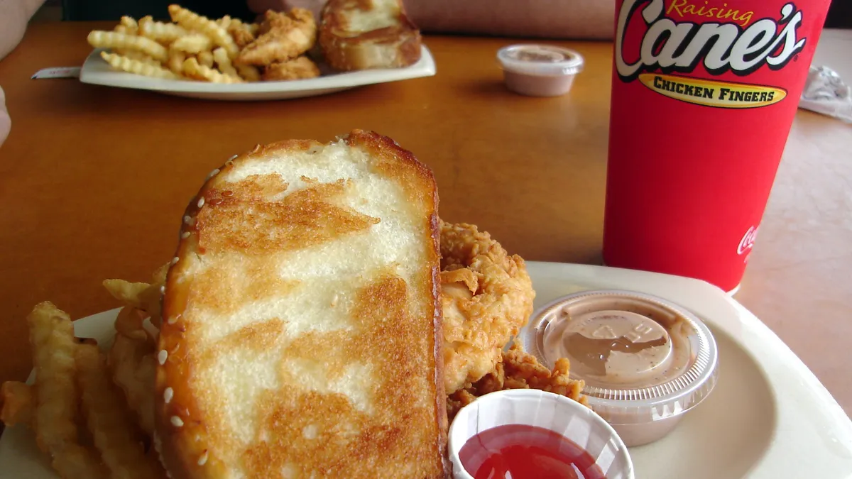 Raising Cane's 3 finger combo with a drink