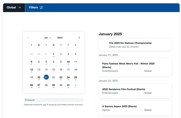 X 2025 marketing calendar