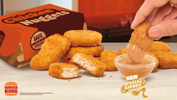 A promotional collage for Burger King's new nuggets.