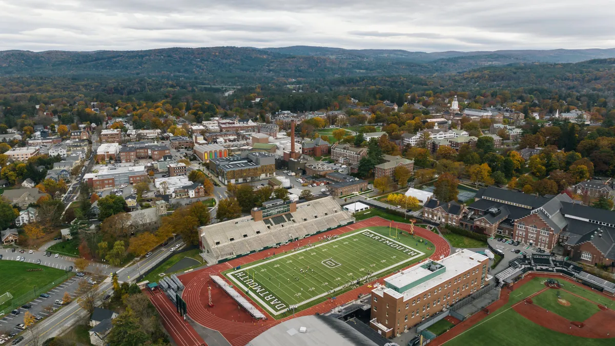 College athletes use Dartmouth athletics facilities in New Hampshire.