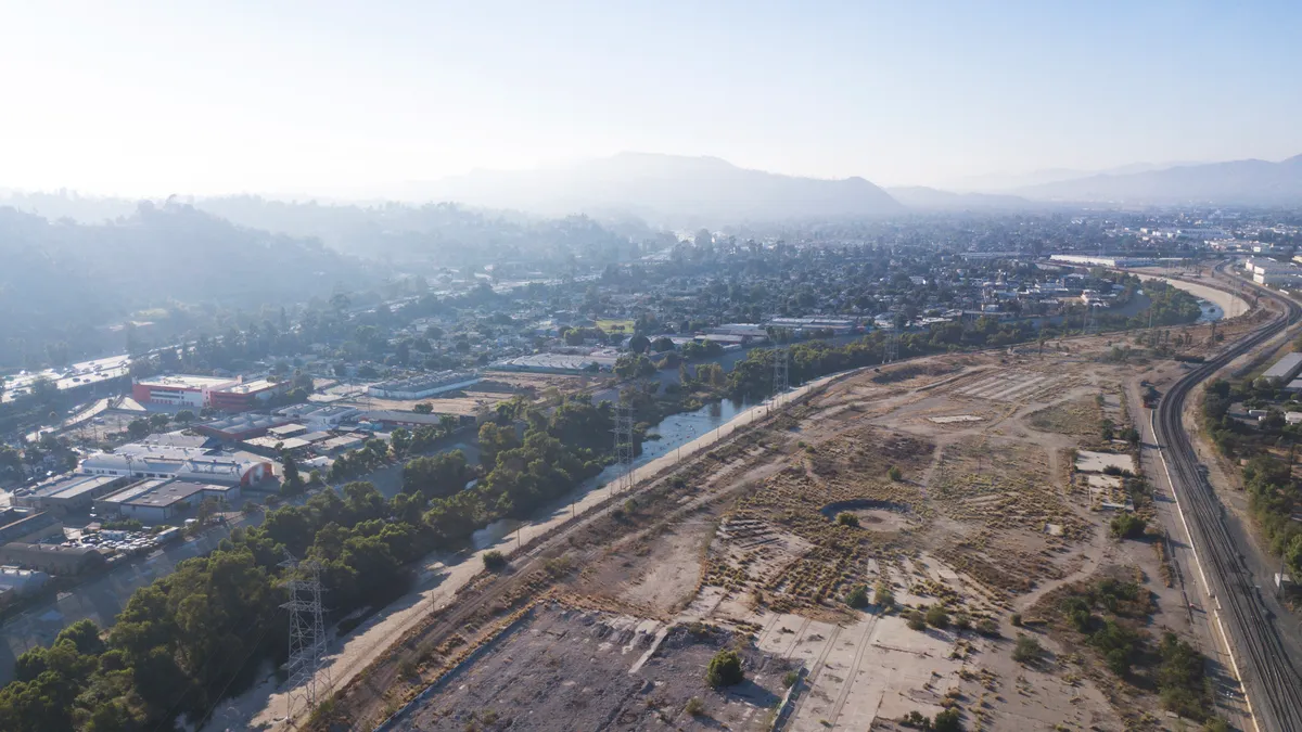 The Los Angeles River next to the abandoned Taylor Yard.