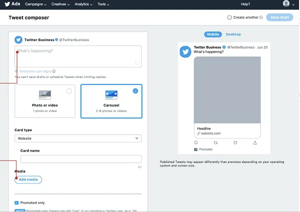 Twitter Carousel Ads
