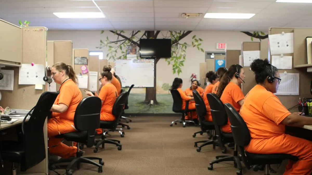 Televerde call center employees at the Perryville, Arizona correctional facility.