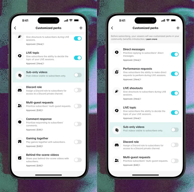 TikTok Live perks