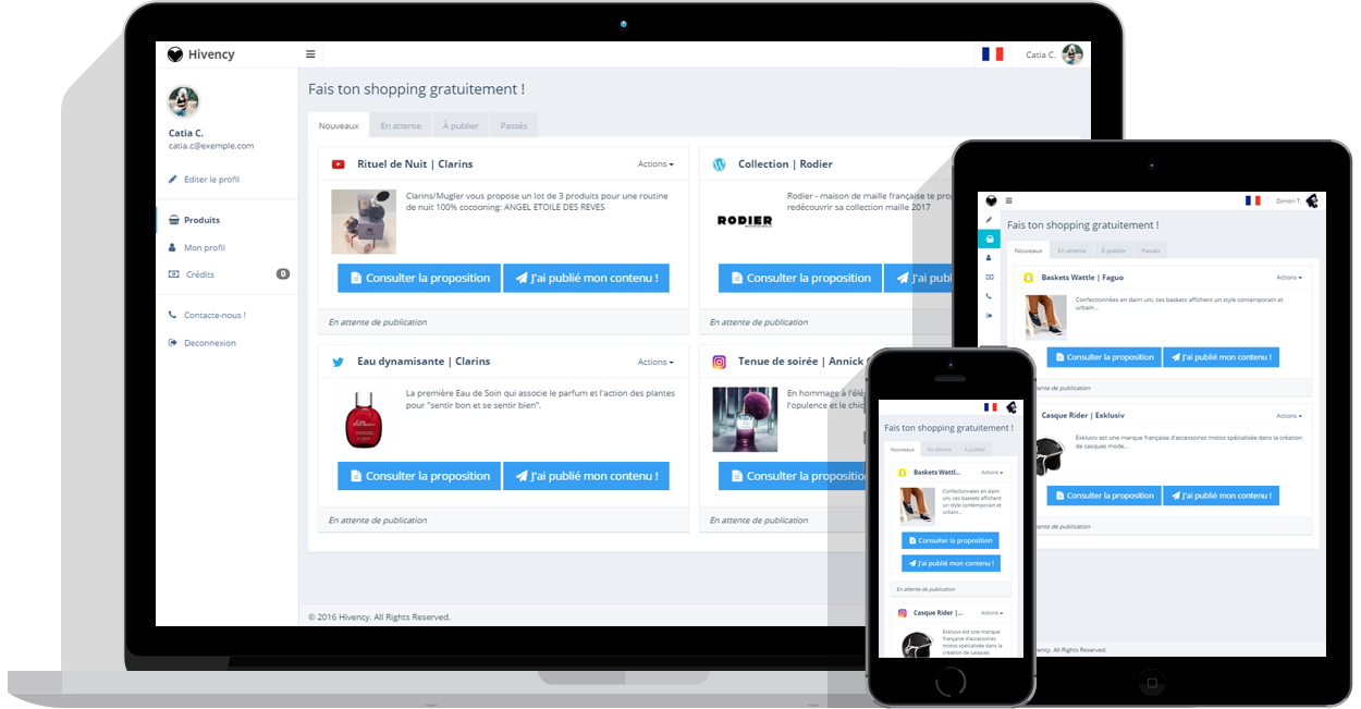 Screenshot of Hivency's platform