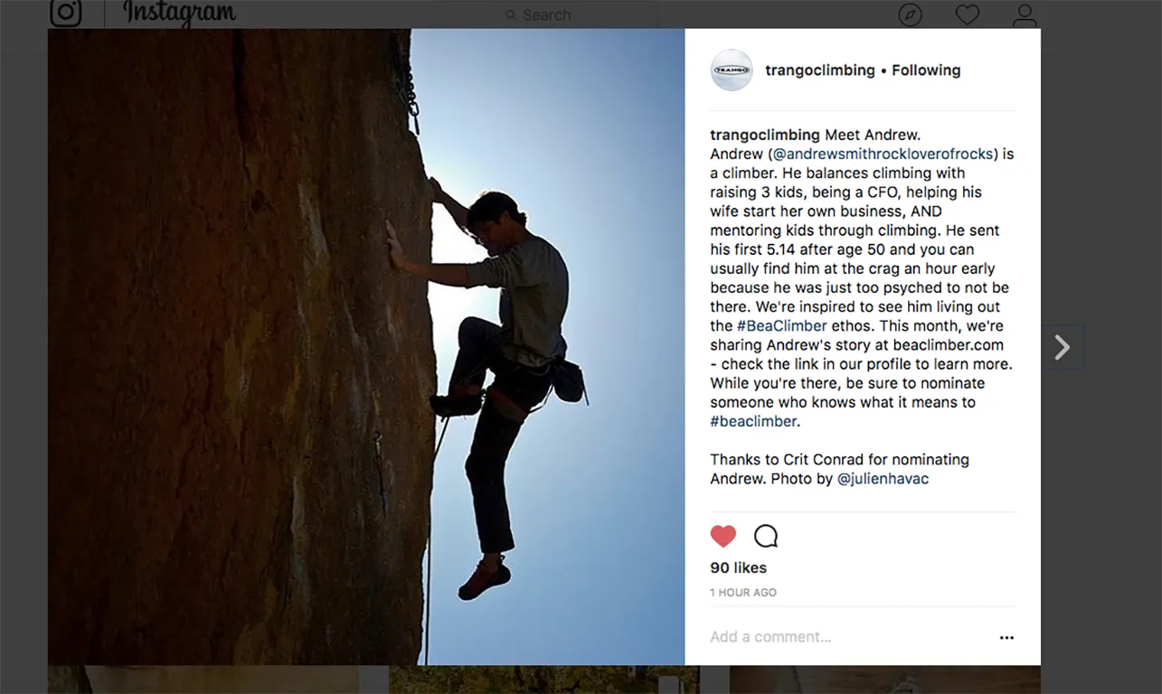 Dope CFO’s Andrew Hunzicker climbing