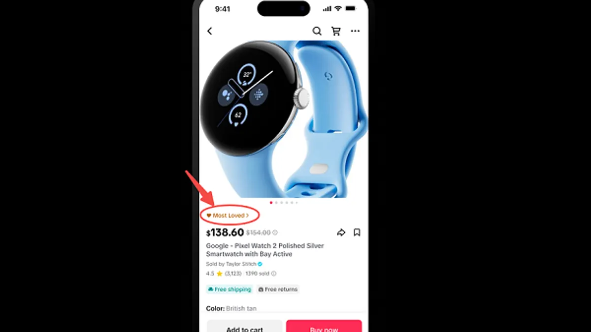 TikTok Shop most-loved tag