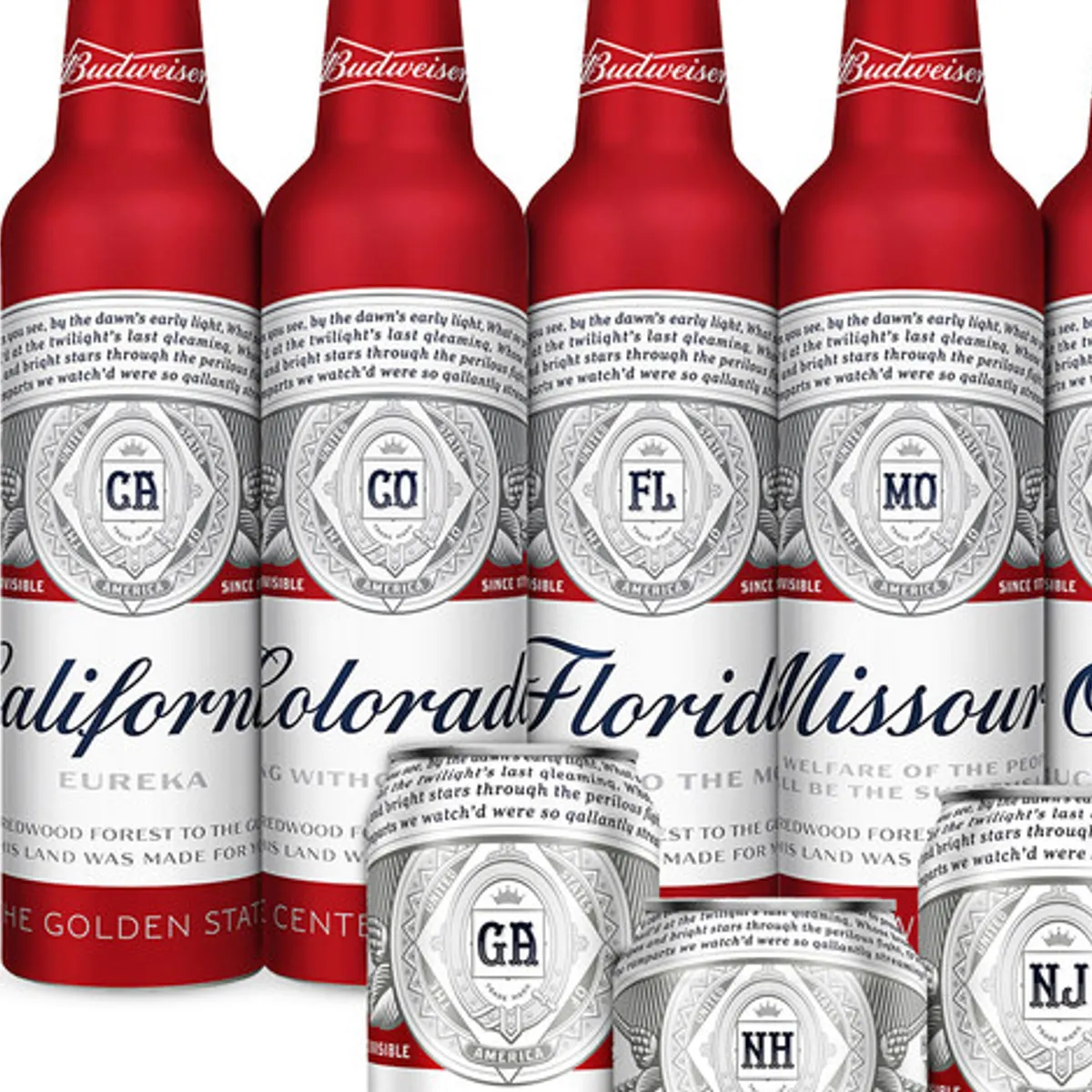 Budweiser's latest package design honors states where beer is made