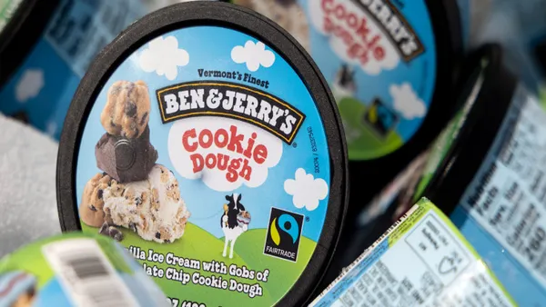 Containers of Ben & Jerry's ice cream