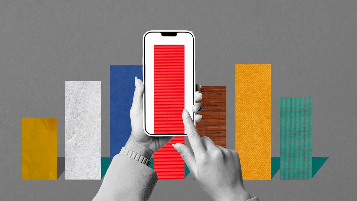 Collage image of colourful bar graph