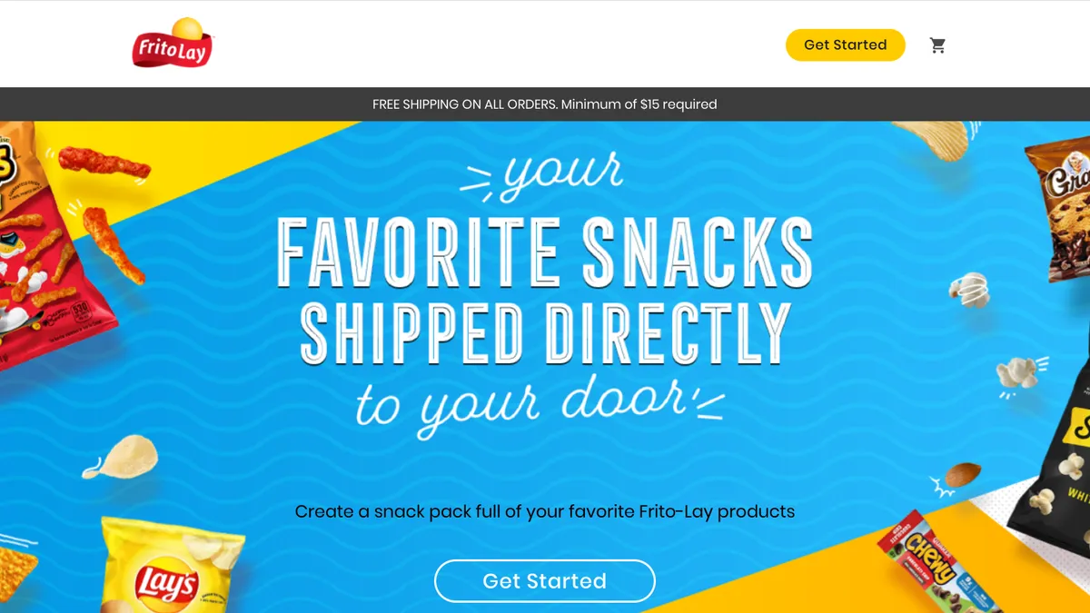 Snacks.com homepage, May 12, 2020