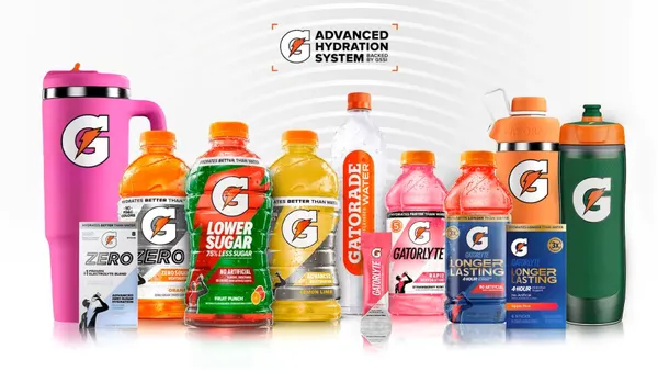 A lineup of Gatorade's new branded products.
