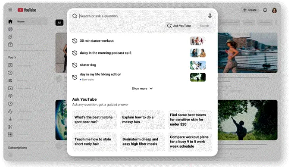 Ask YouTube desktop