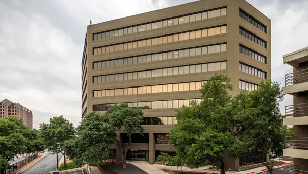 Exterior shot of an office building.