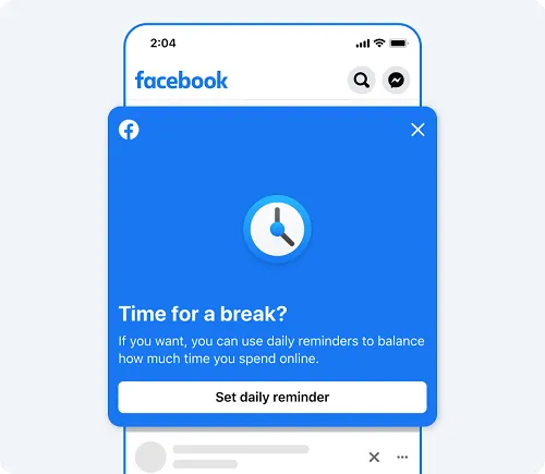 Facebook time nudges
