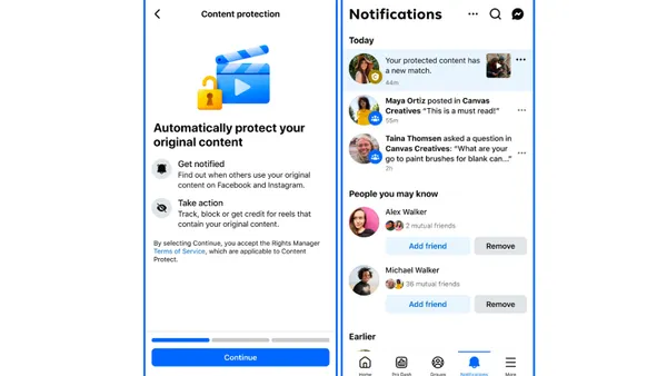 Facebook content protection