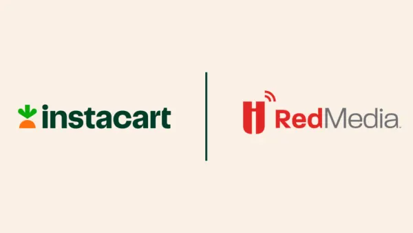 Ad for Instacart adn Hy-Vee RedMedia partnership