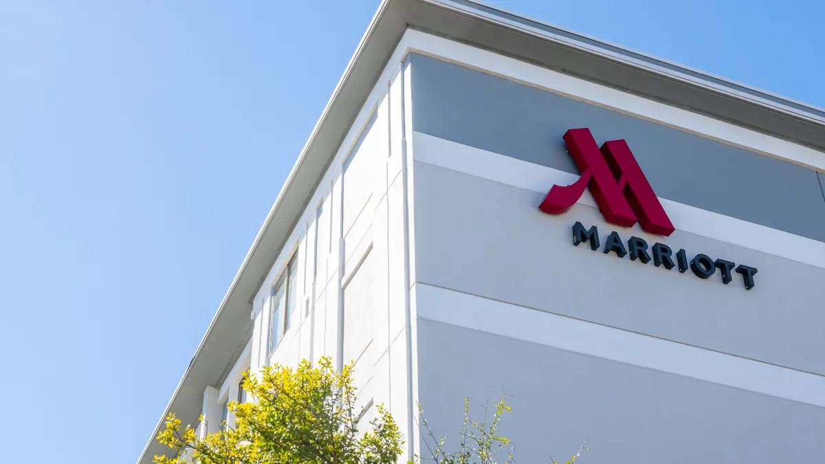 Exterior of building with Marriott logo